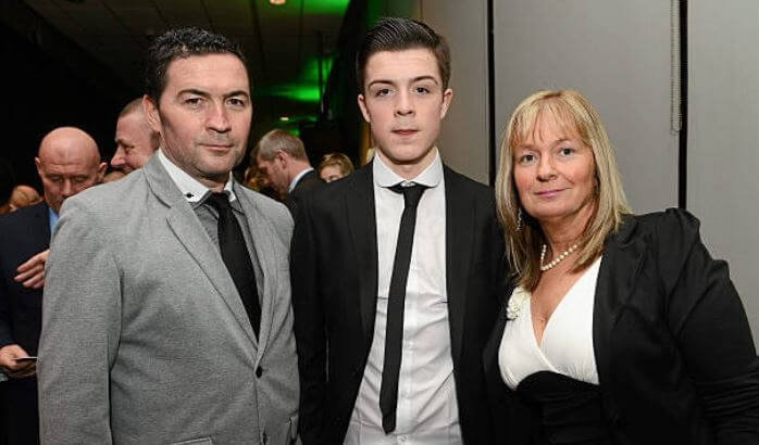 Kevin Grealish with his wife, Karen Grealish, and son, Jack Grealish.